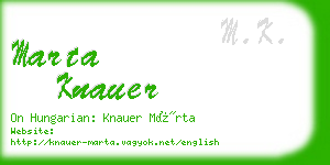 marta knauer business card